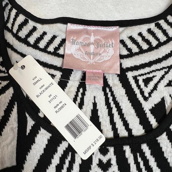 Romeo & Juliet Couture Sleeveless Abstract Print Knit Bodycon Dress Size S NEW - Picture 4 of 7